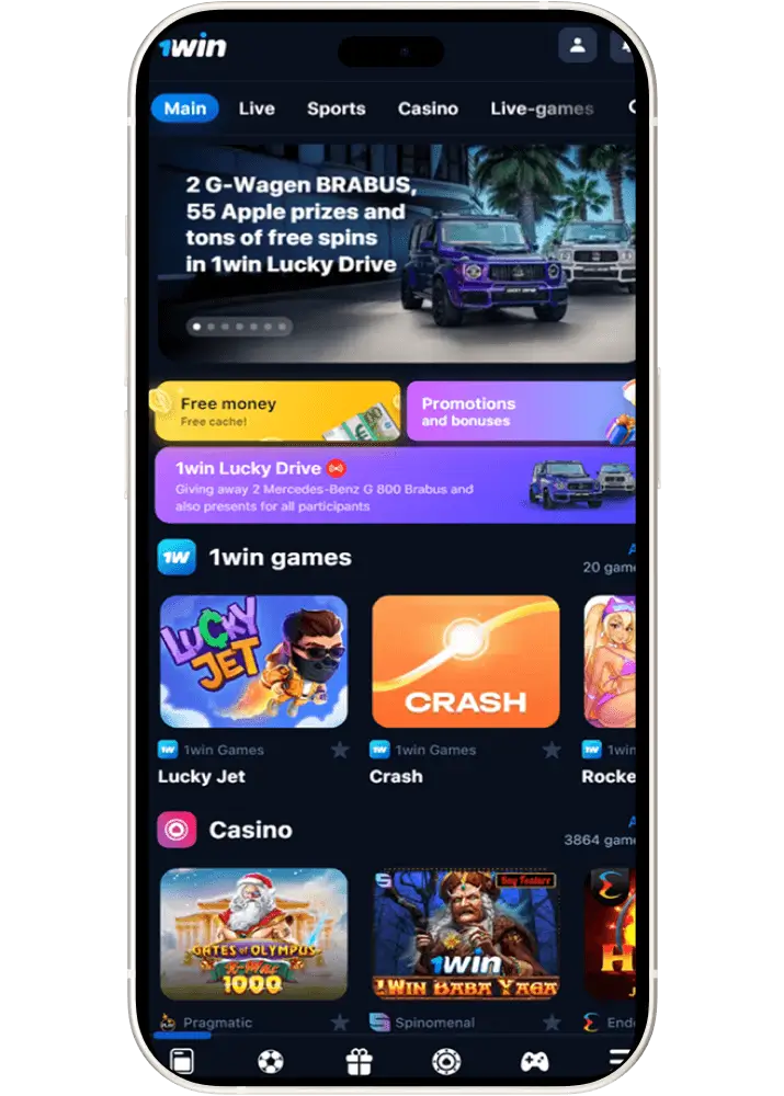 main features 1win app