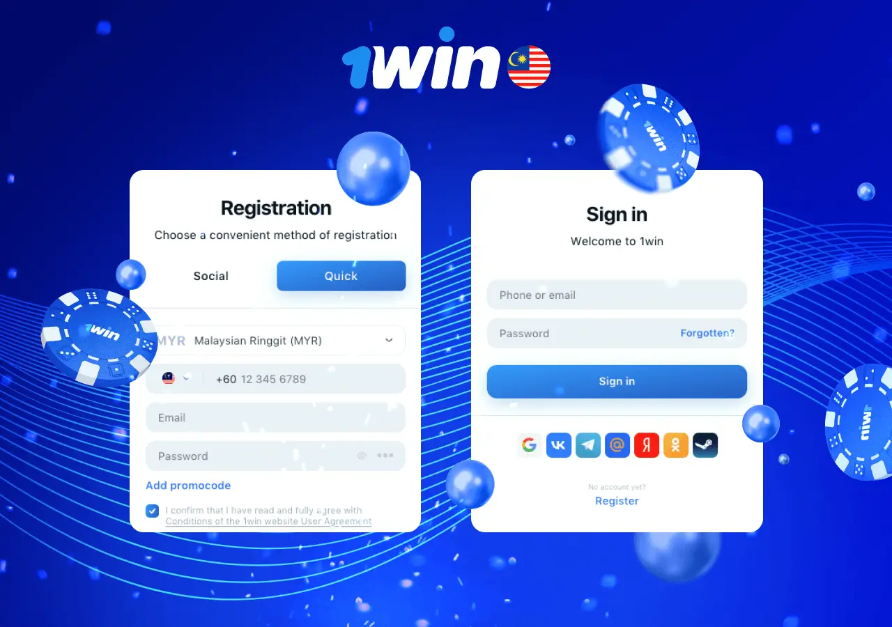 1win Malaysia login and register your personal account